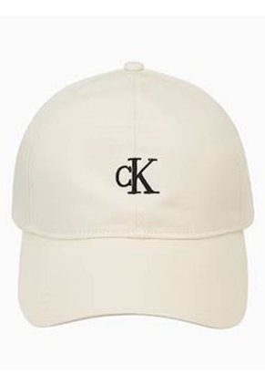 Gorra Beige Con Monograma Bordado Calvin Klein