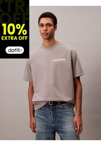 Camiseta Gris Con Logotipo Bordado Calvin Klein Calvin Klein