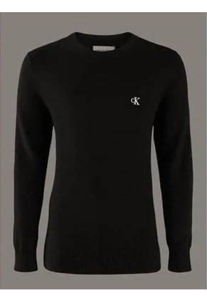 Saco Negro Tejido Moderno Con Cuello Redondo Calvin Klein