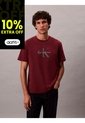 Camiseta Vino Tinto 20s Con Estampado Gráfico De Monograma Calvin Klein de Calvin Klein