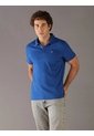 Polo Azul Clásico Con Monograma Bordado Calvin Klein de Calvin Klein