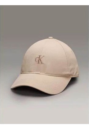 Gorra Beige Con Monograma Bordado Calvin Klein