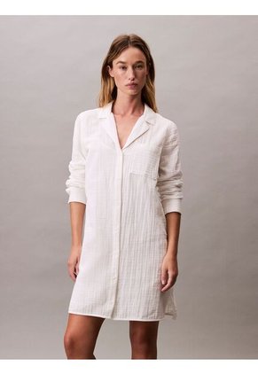 Vestido Gris Camisero De Mangas Largas Calvin Klein