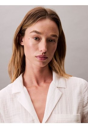 Vestido Gris Camisero De Mangas Largas Calvin Klein