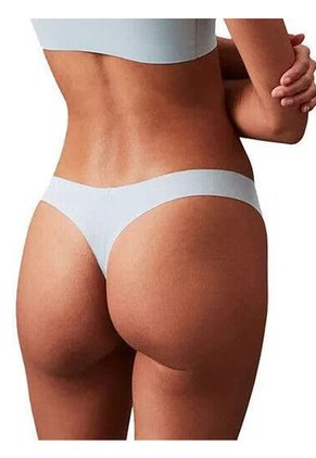 Tanga Azul Invisible Con Logo En El Lateral Calvin Klein