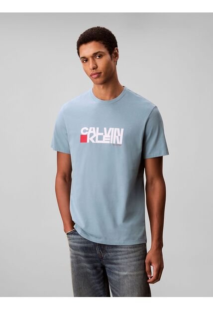 Camiseta Azul Con Estampado Gráfico Redbox Calvin Klein