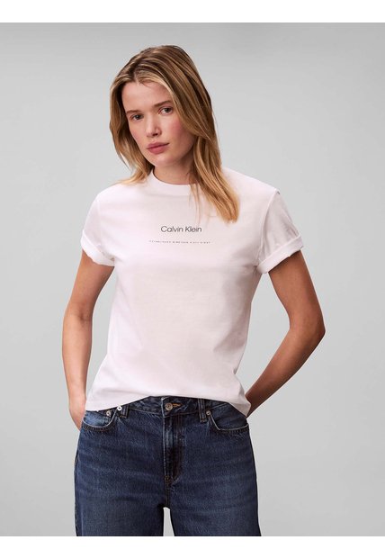 Camiseta Blanca Con Logo Calvin Klein