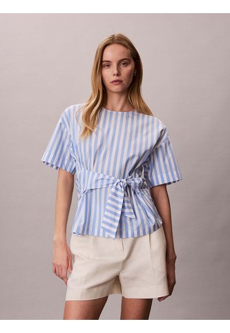 Camisa Celeste De Popelín Con Cintura Ajustable Calvin Klein Calvin Klein
