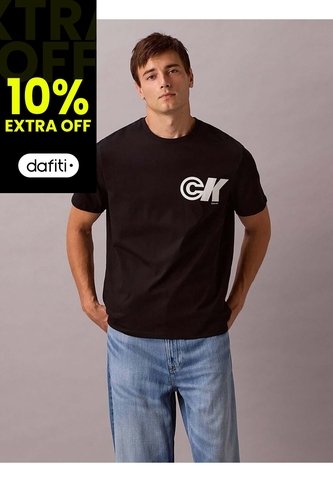 Camiseta Negra Sport Con Logotipo Gráfico Calvin Klein Calvin Klein