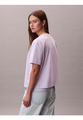 Camiseta Lila Boxy Con Logo Gráfico Calvin Klein