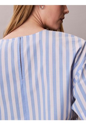 Camisa Celeste De Popelín Con Cintura Ajustable Calvin Klein