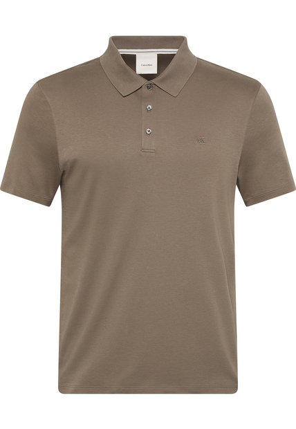 Polo Beige Supima Con Mini Monograma Calvin Klein