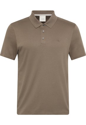 Polo Beige Supima Con Mini Monograma Calvin Klein