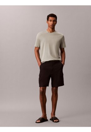 Camiseta Gris De Algodón Supima Con Logo Calvin Klein