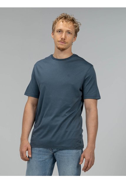 Camiseta Gris De Algodón Supima Con Logo Calvin Klein