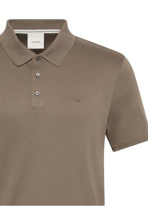 Polo Beige Supima Con Mini Monograma Calvin Klein