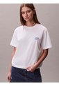 Camiseta Blanca Boxy Con Logo Gráfico Calvin Klein de Calvin Klein