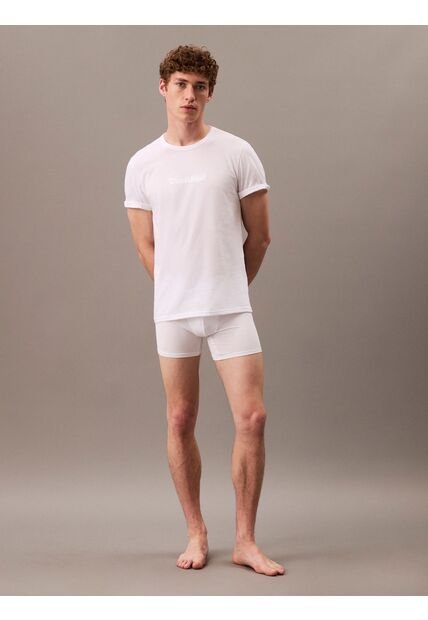 Camiseta Blanca De Dormir Con Logotipo Bordado Calvin Klein