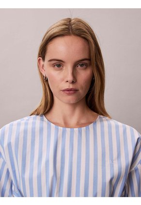 Camisa Celeste De Popelín Con Cintura Ajustable Calvin Klein