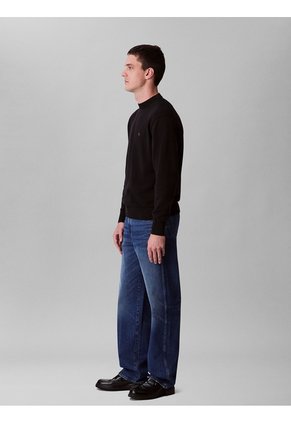 Saco Negro Tejido Con Cuello Redondo Calvin Klein