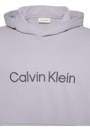 Buzo Gris Con Capota De Felpa Con Logo Estándar Calvin Klein
