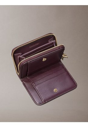 Billetera Marrón De Cuero Mediana Con Cremallera Calvin Klein