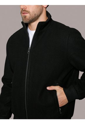 Chaqueta Negra Bomber De Lana Calvin Klein