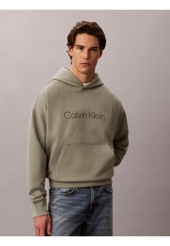 Buzo Gris Con Capota De Felpa Premium Con Logo Estampado Calvin Klein Calvin Klein