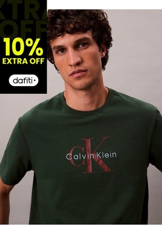 Camiseta Verde 20s Con Estampado Gráfico De Monograma Calvin Klein Calvin Klein