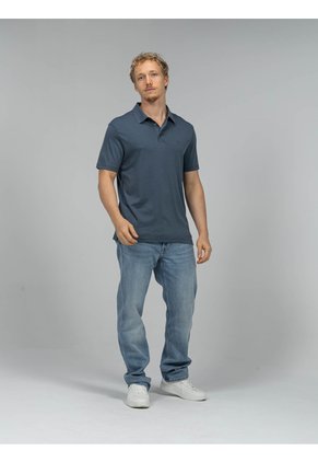 Polo Gris Supima Con Mini Monograma Calvin Klein