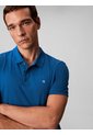 Polo Azul Clásico Con Monograma Bordado Calvin Klein de Calvin Klein