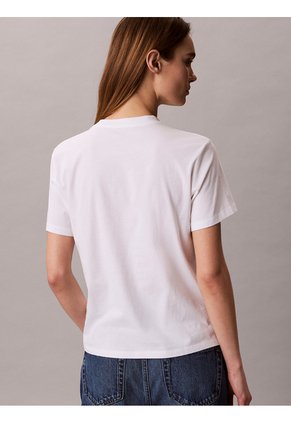 Camiseta Blanca Clásica Con Logo Calvin Klein