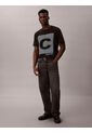 Camiseta Negra De Manga Corta Con Estampado Gráfico A Rayas Calvin Klein de Calvin Klein