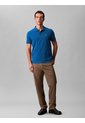 Polo Azul Clásico Con Monograma Bordado Calvin Klein de Calvin Klein