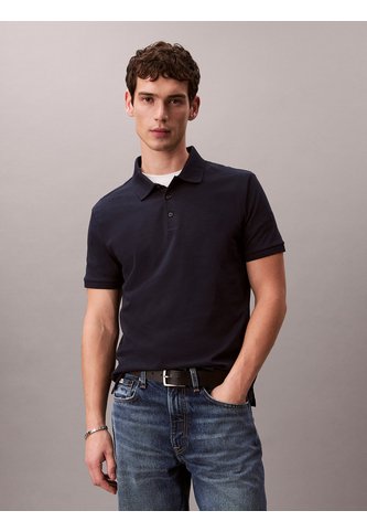 Polo Azul Clásico Con Monograma Bordado Calvin Klein Calvin Klein