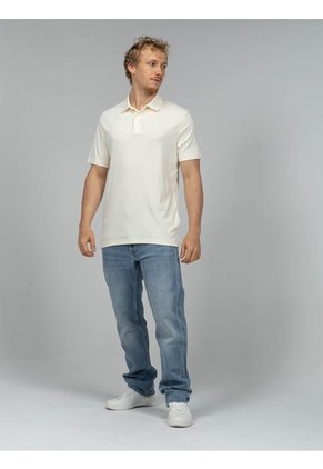 Polo Beige Supima Con Mini Monograma Calvin Klein