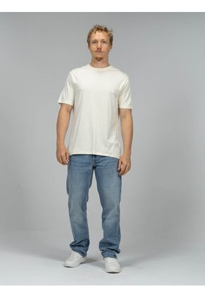 Camiseta Beige De Algodón Supima Con Logo Calvin Klein