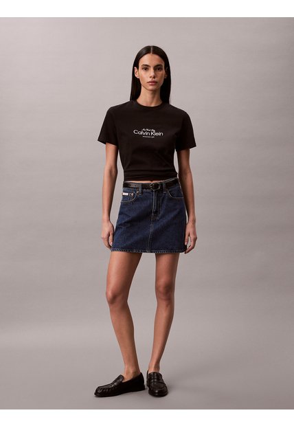 Camiseta Negra Clásica Con Logo Calvin Klein