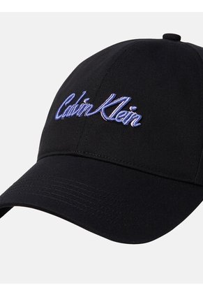 Gorra Negra De Sarga Con Logo Calvin Klein