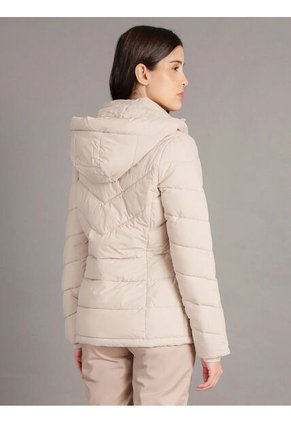 Chaqueta Beige Puffer Con Capota Calvin Klein