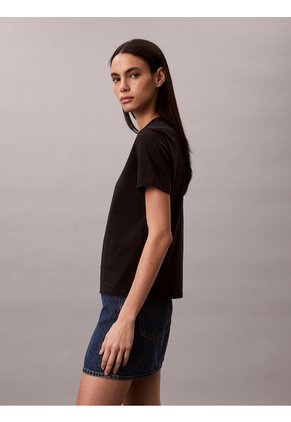 Camiseta Negra Clásica Con Logo Calvin Klein