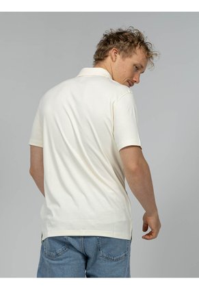 Polo Beige Supima Con Mini Monograma Calvin Klein
