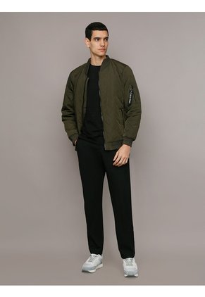 Chaqueta Verde Quilted Baseball Con Cremallera Calvin Klein