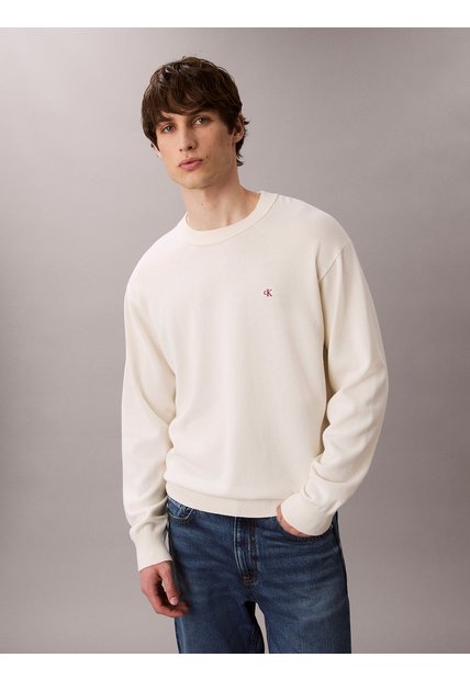 Saco Beige Tejido Con Cuello Redondo Calvin Klein