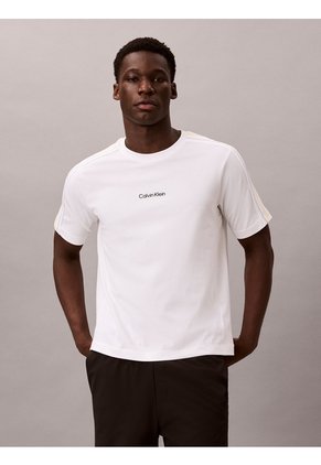 Camiseta Blanca Con Franjas Deportivas Calvin Klein