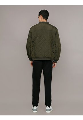 Chaqueta Verde Quilted Baseball Con Cremallera Calvin Klein