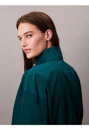 Chaqueta Verde Tipo Track De Tejido Plano Calvin Klein