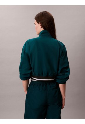 Chaqueta Verde Tipo Track De Tejido Plano Calvin Klein