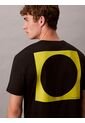 Camiseta Negra Con Logo Estampado En Alineado Derecho Calvin Klein de Calvin Klein