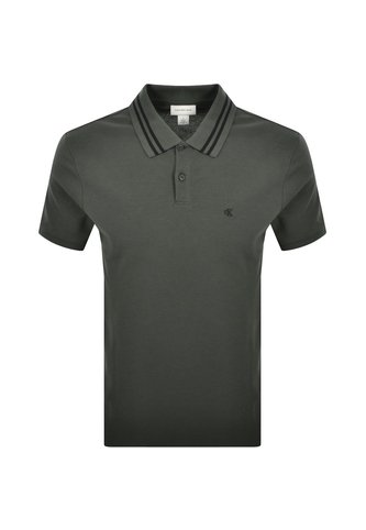 Polo Gris De Piqué Con Ribetes En Contraste Calvin Klein Calvin Klein